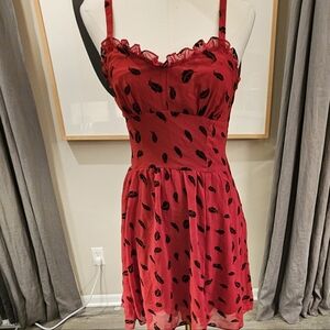 Sold Royal Bones Red and Black High Low Dress S